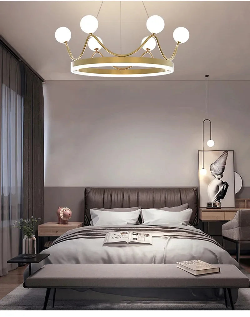 Luxury Crown LED Pendant Chandelier