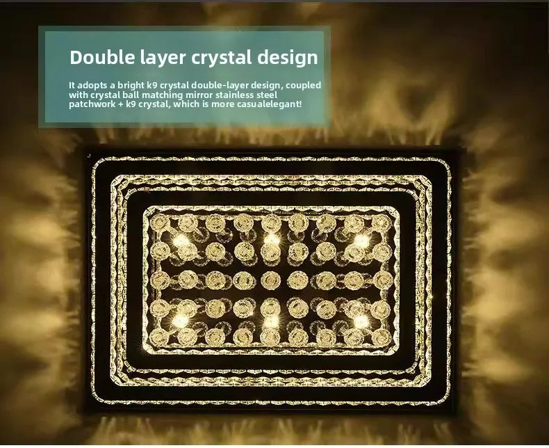 Modern K9 Crystal Flush Mount LED Chandelier