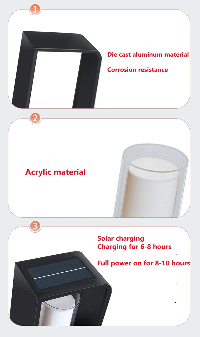 Solar LED Landscape Fence & Lawn Light