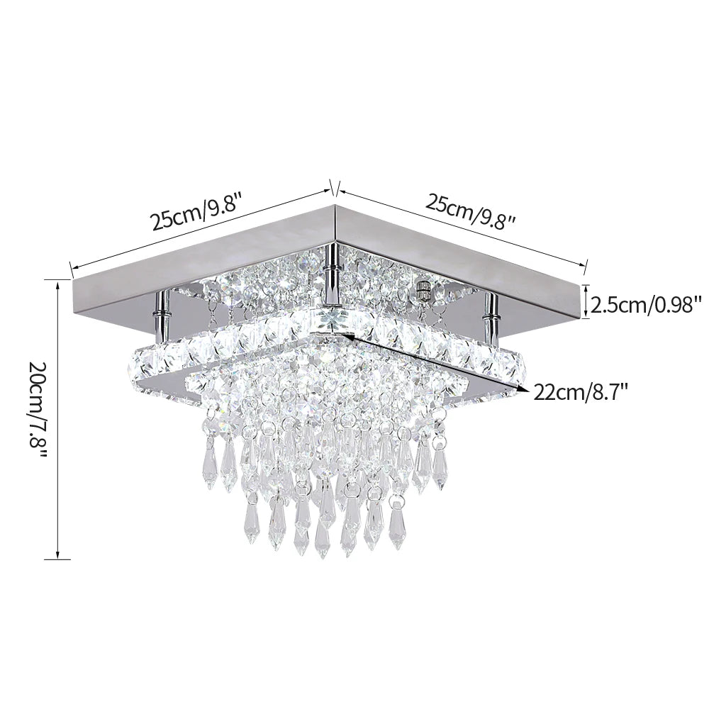 Crystal Flush Mount LED Ceiling Chandelier