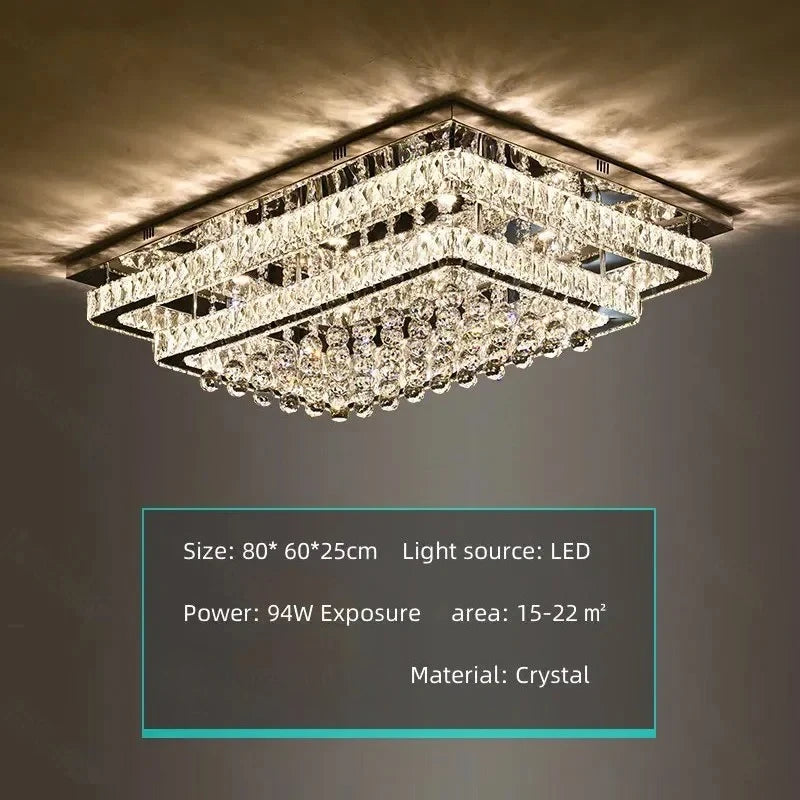 Modern K9 Crystal Flush Mount LED Chandelier