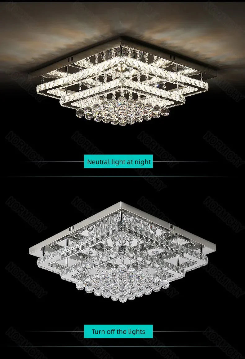 Modern K9 Crystal Flush Mount LED Chandelier