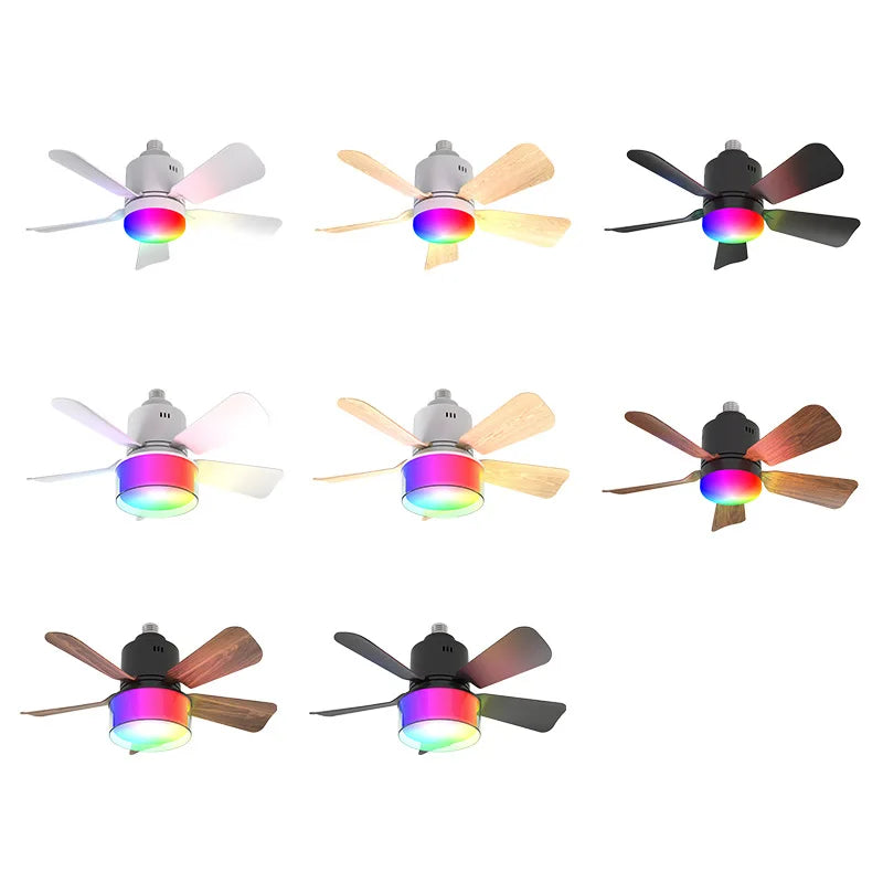 Low Profile RGB Ceiling Fan with Light & Remote Control