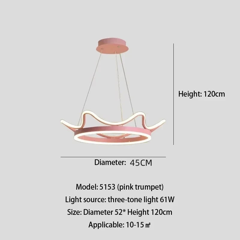 Minimalist Crown LED Pendant Chandelier