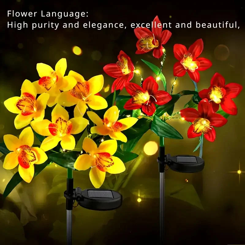 Solar LED Orchid Flower Garden Lights