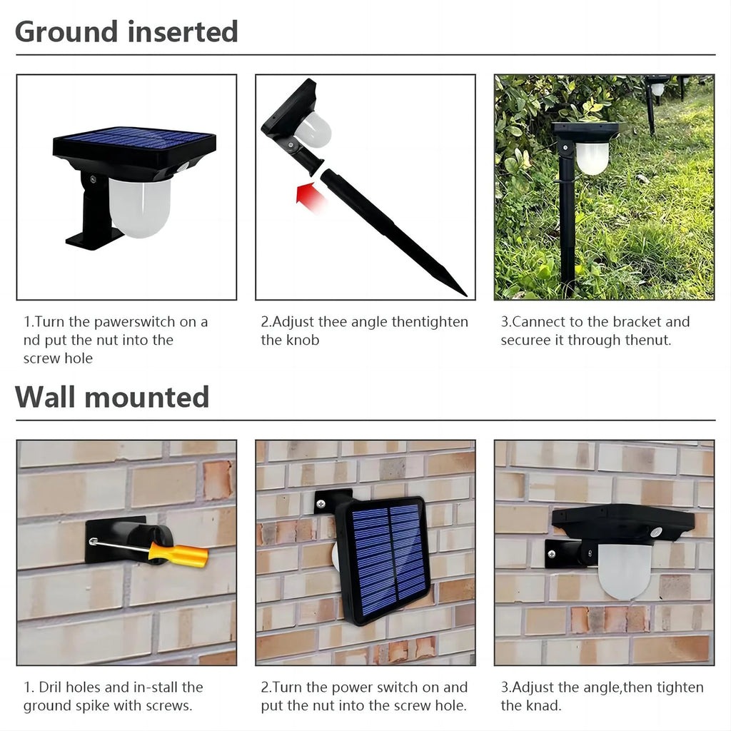 Solar Motion Sensor LED Landscape Porch Light