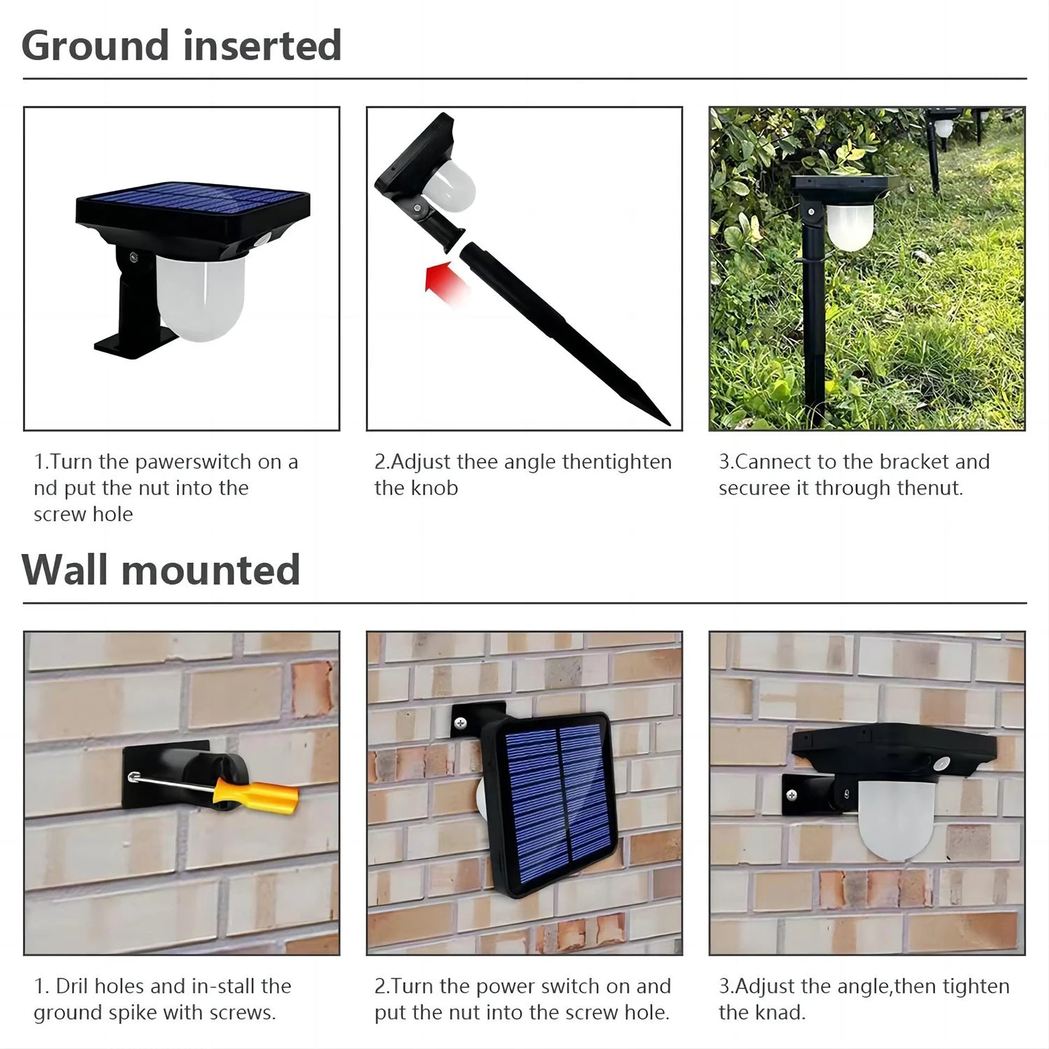 Solar Motion Sensor LED Landscape Porch Light