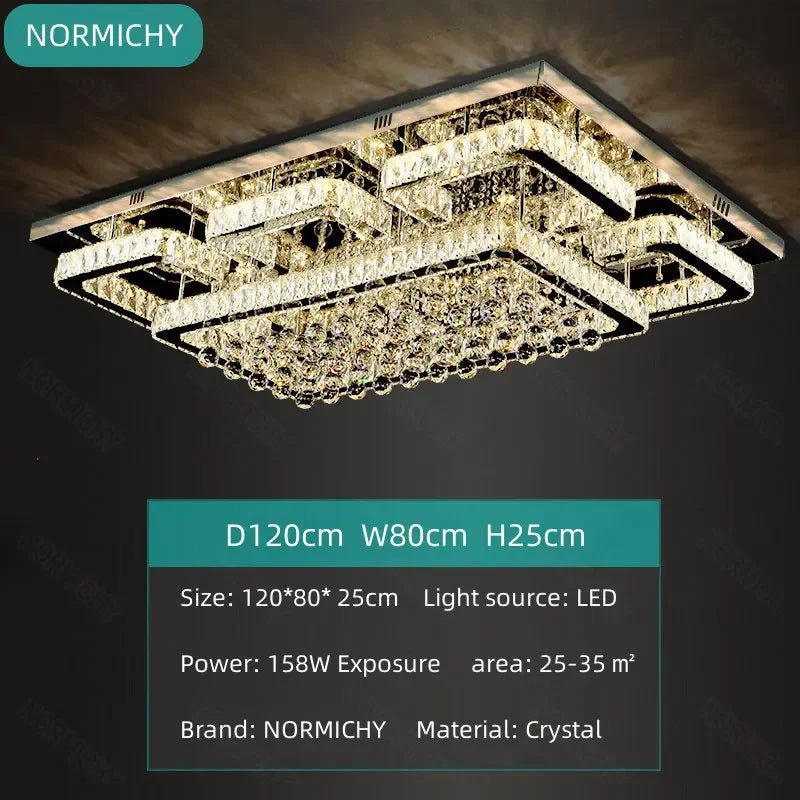Modern K9 Crystal Flush Mount LED Chandelier