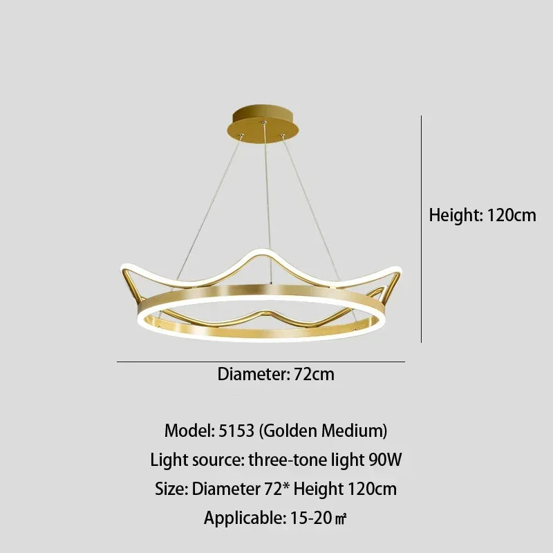Minimalist Crown LED Pendant Chandelier