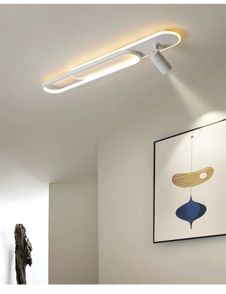 Minimalist LED Track Ceiling Light with Spotlights