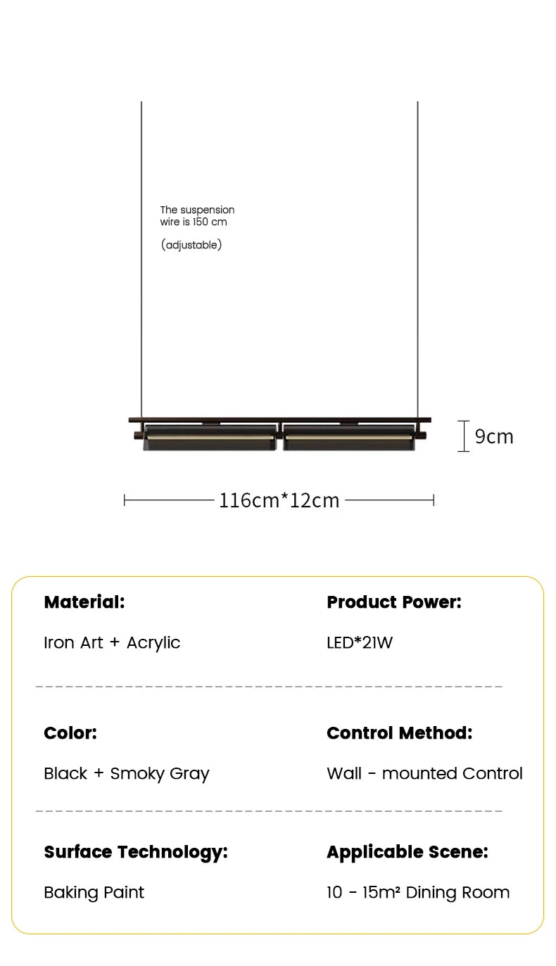 Minimalist LED Pendant Light for Kitchen & Dining Room