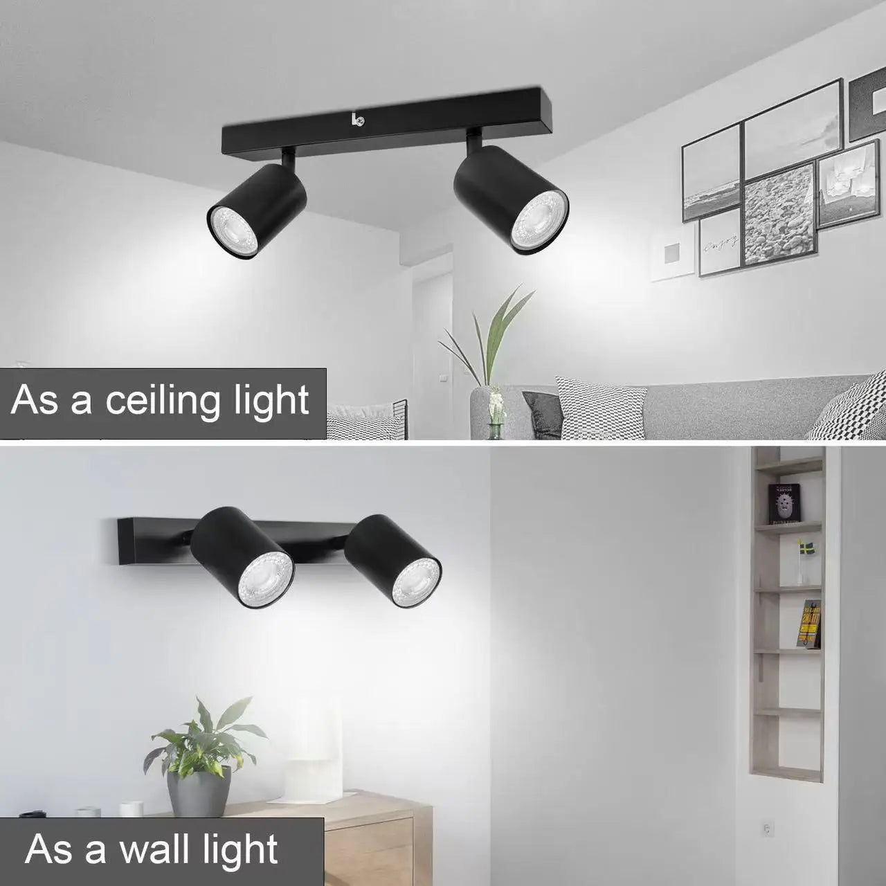 Modern GU10 LED Ceiling Light – Black