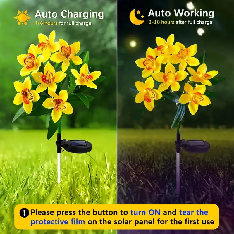 Solar LED Orchid Flower Garden Lights