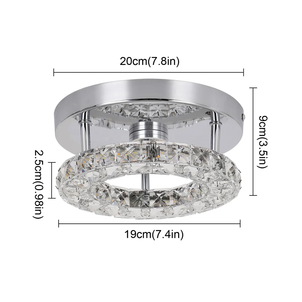 Crystal Flush Mount LED Ceiling Chandelier