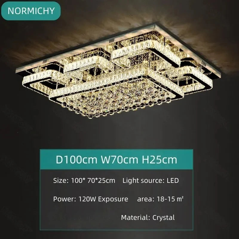 Modern K9 Crystal Flush Mount LED Chandelier