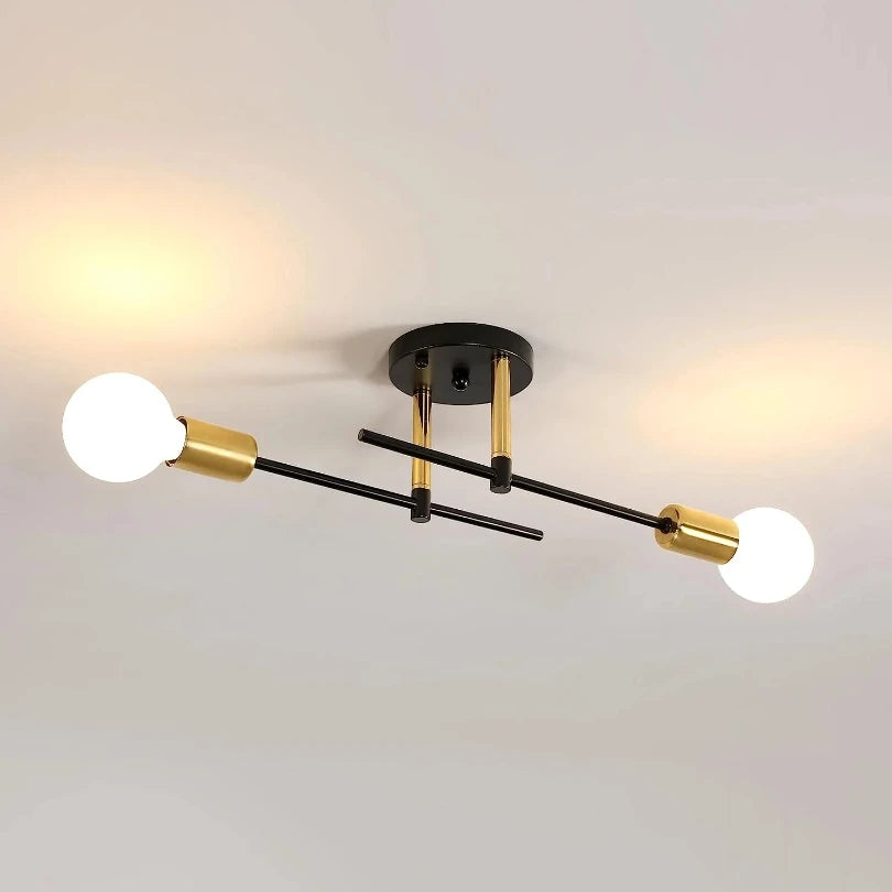 Modern 2-Light Flush Mount Ceiling Chandelier