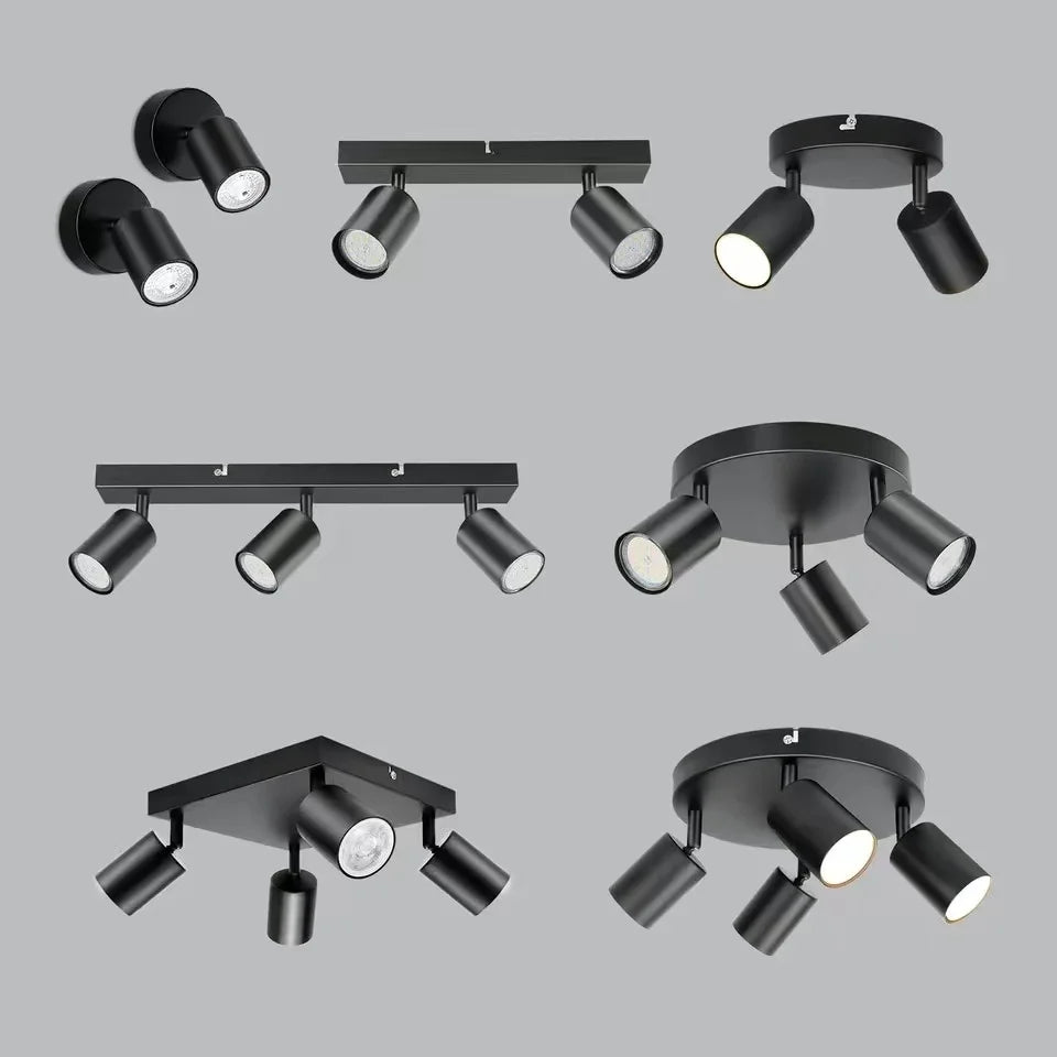 Modern GU10 LED Ceiling Light – Black