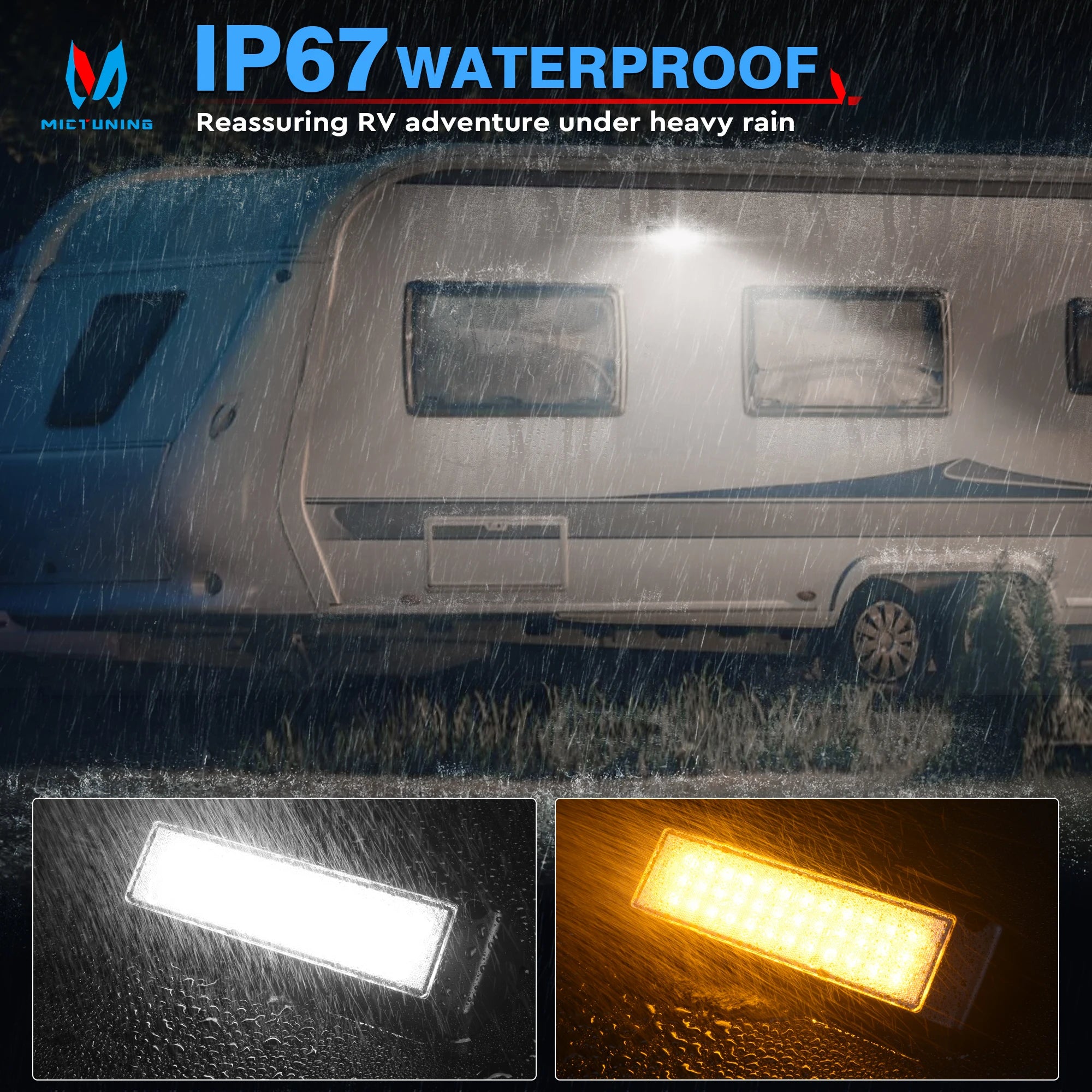 Dual-Color LED RV Porch & Awning Light
