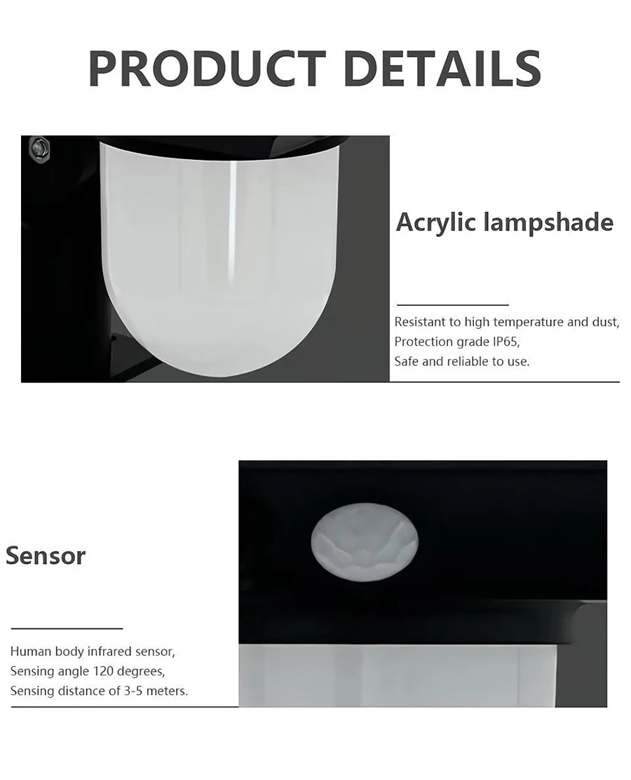 Solar Motion Sensor LED Landscape Porch Light