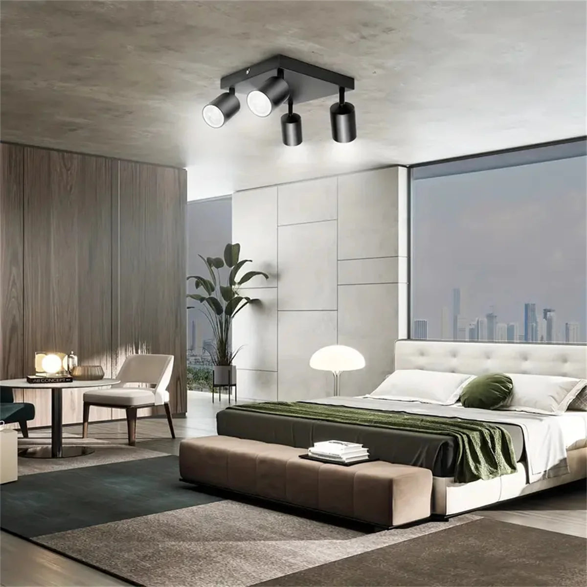 Modern GU10 LED Ceiling Light – Black