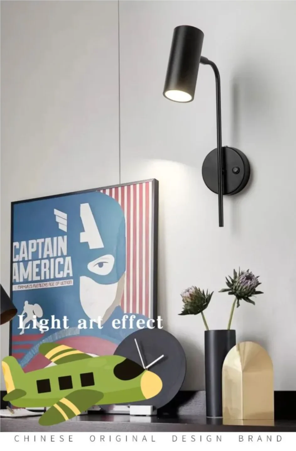 Minimalist LED Rotatable Wall Light with Switch