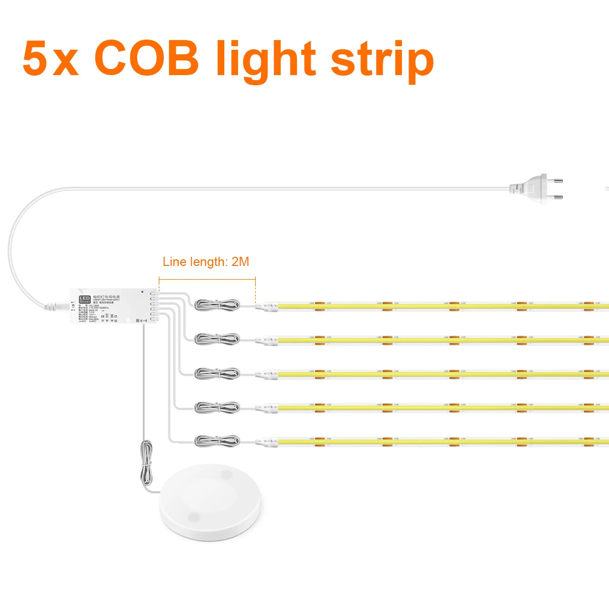 Touch Dimmable LED COB Accent Light Strip