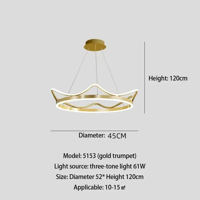 Minimalist Crown LED Pendant Chandelier