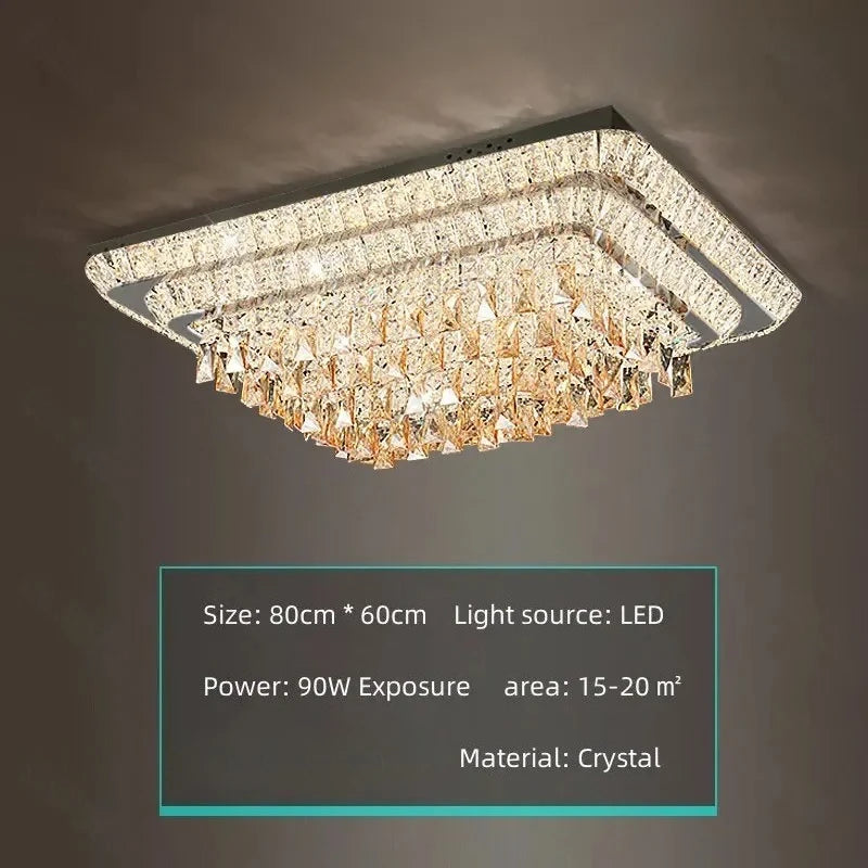 Modern K9 Crystal Flush Mount LED Chandelier