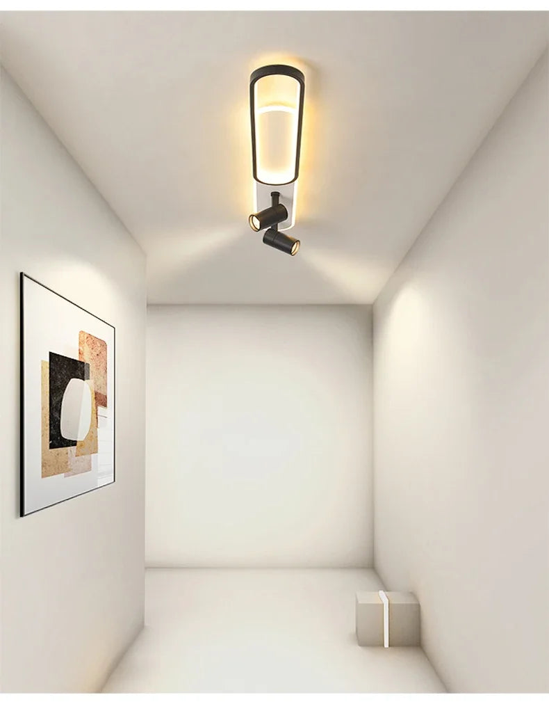 Minimalist LED Track Ceiling Light with Spotlights