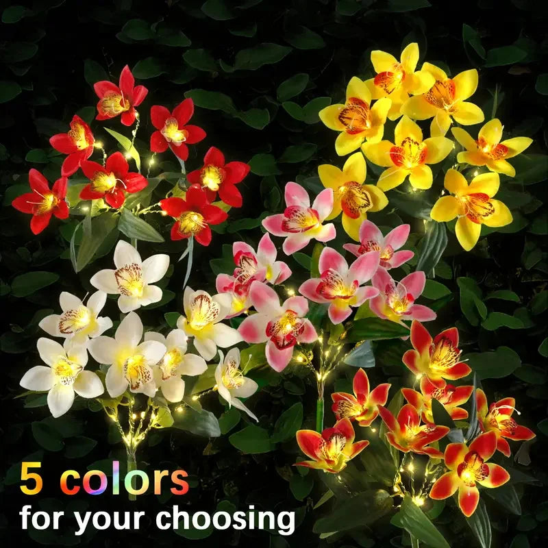 Solar LED Orchid Flower Garden Lights