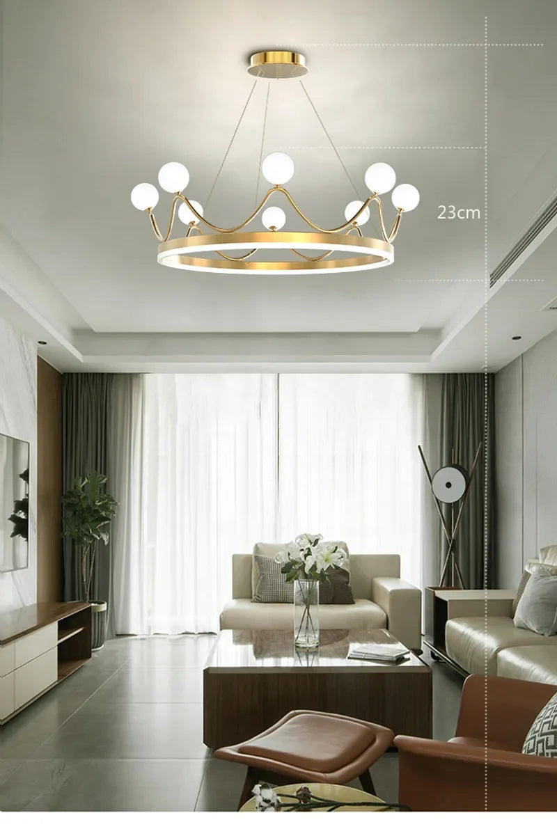 Luxury Crown LED Pendant Chandelier