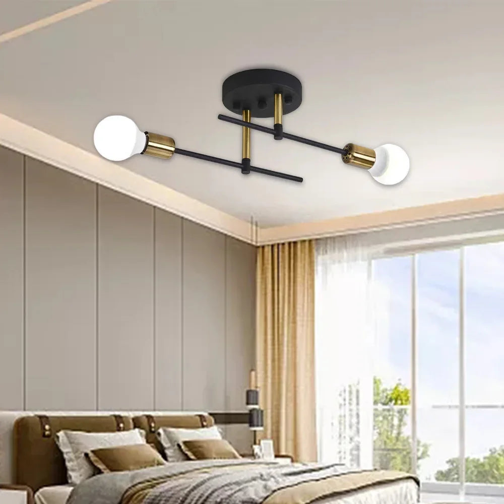 Modern 2-Light Flush Mount Ceiling Chandelier