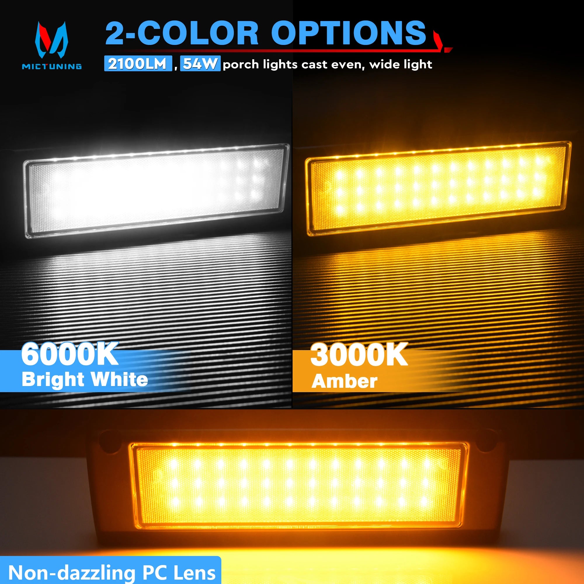 Dual-Color LED RV Porch & Awning Light