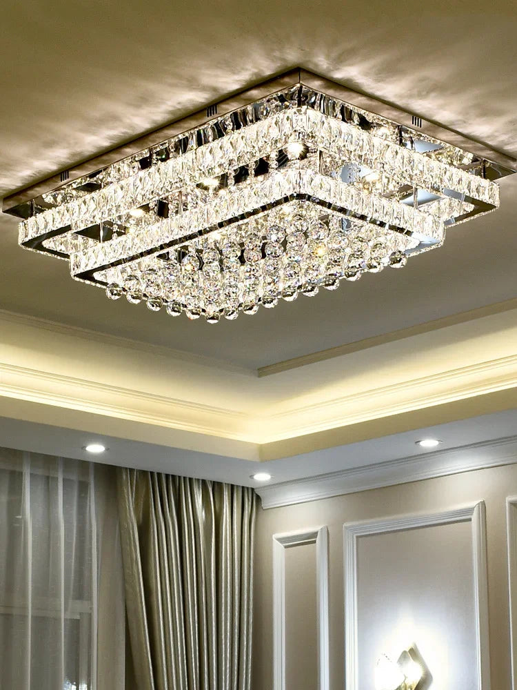 Modern K9 Crystal Flush Mount LED Chandelier