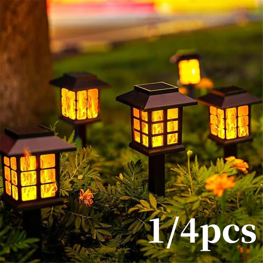 1/2/4 Stuks 10LEDS Solar Flame Zaklamp Flikkeren Licht Waterdichte Tuin Decoratie Outdoor Gazon pad Yard Patio Vloerlamp