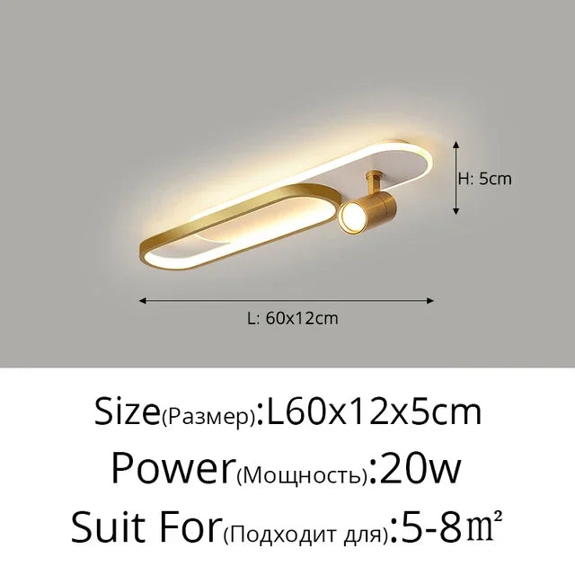 Minimalist LED Track Ceiling Light with Spotlights