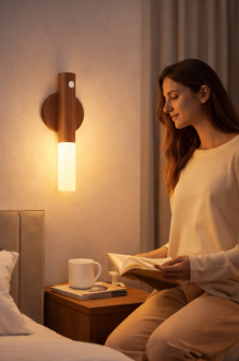 Rechargeable Motion Sensor Wooden Wall Night Light