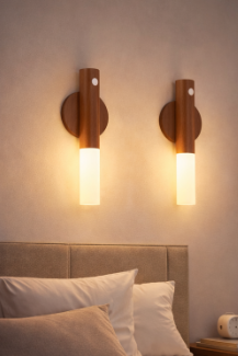 Rechargeable Motion Sensor Wooden Wall Night Light