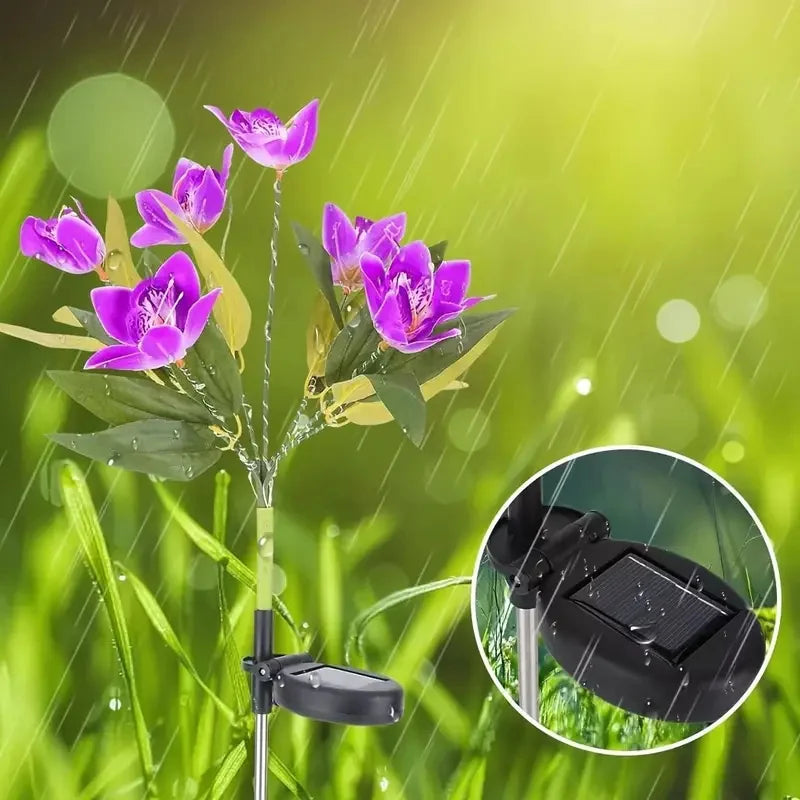 Solar LED Orchid Flower Garden Lights