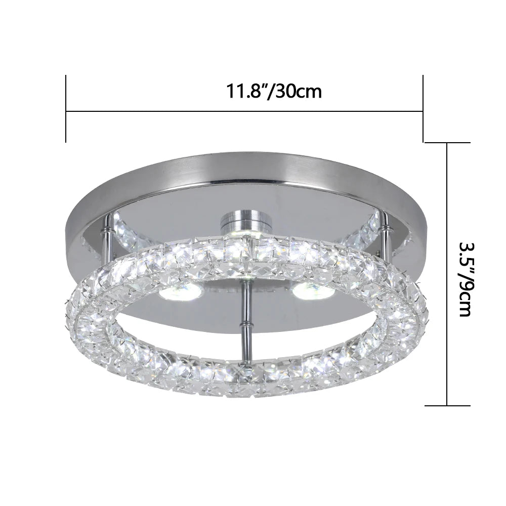 Crystal Flush Mount LED Ceiling Chandelier