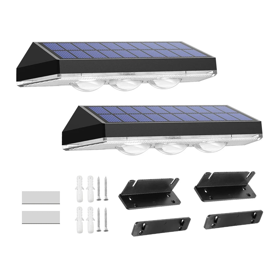 Solar LED Fence Wall Lights – 2 Pack