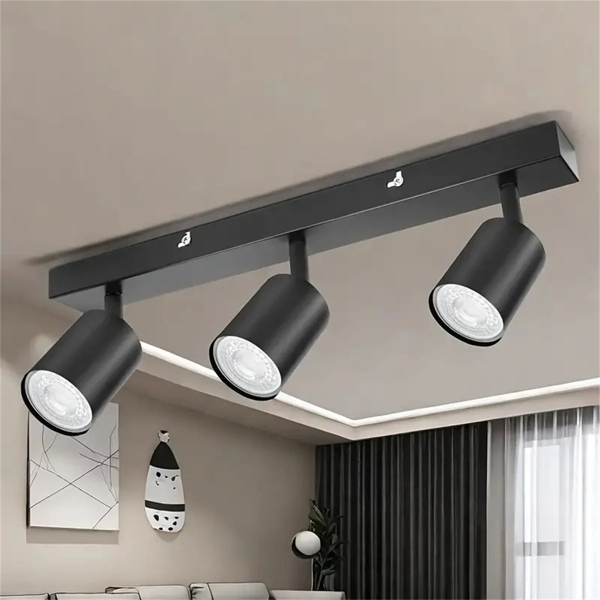 Modern GU10 LED Ceiling Light – Black