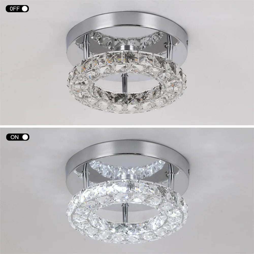Crystal Flush Mount LED Ceiling Chandelier