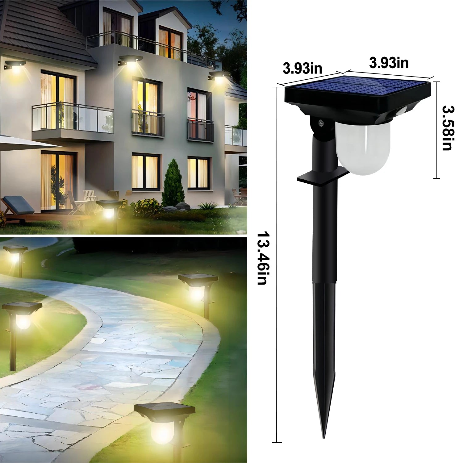Solar Motion Sensor LED Landscape Porch Light