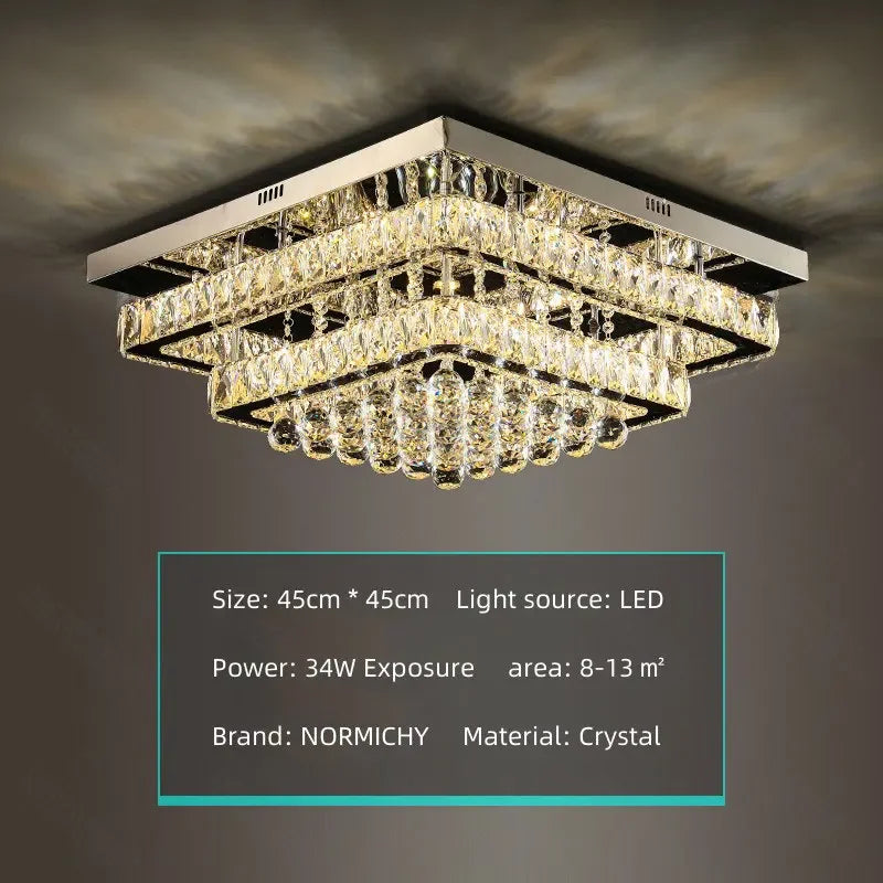 Modern K9 Crystal Flush Mount LED Chandelier