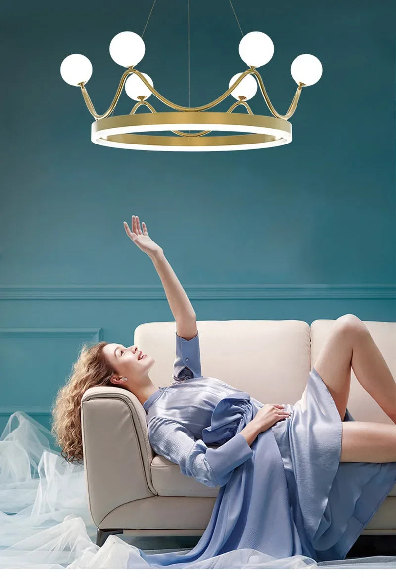 Luxury Crown LED Pendant Chandelier