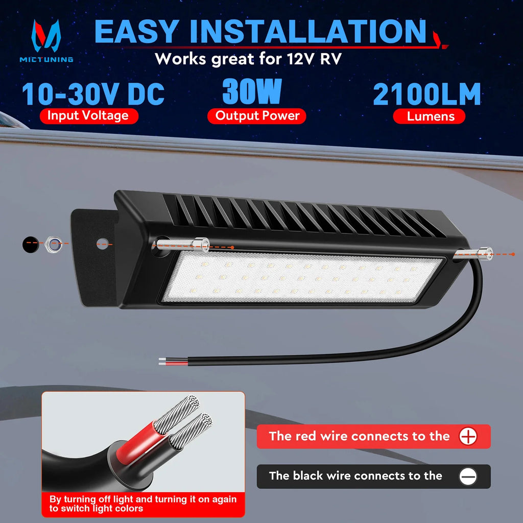 Dual-Color LED RV Porch & Awning Light