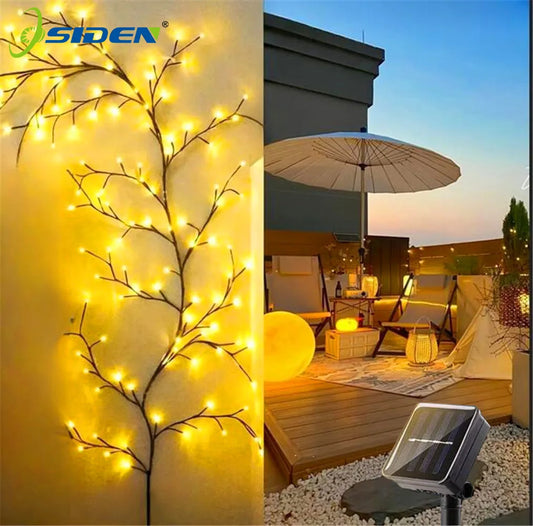 96 LEDS Solar Willow Vine Light Outdoor Waterdichte String Fairy Light 8 Verlichtingsmodi Voor Muur Balkon Tuin DIY Decoraties