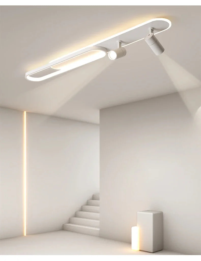 Minimalist LED Track Ceiling Light with Spotlights