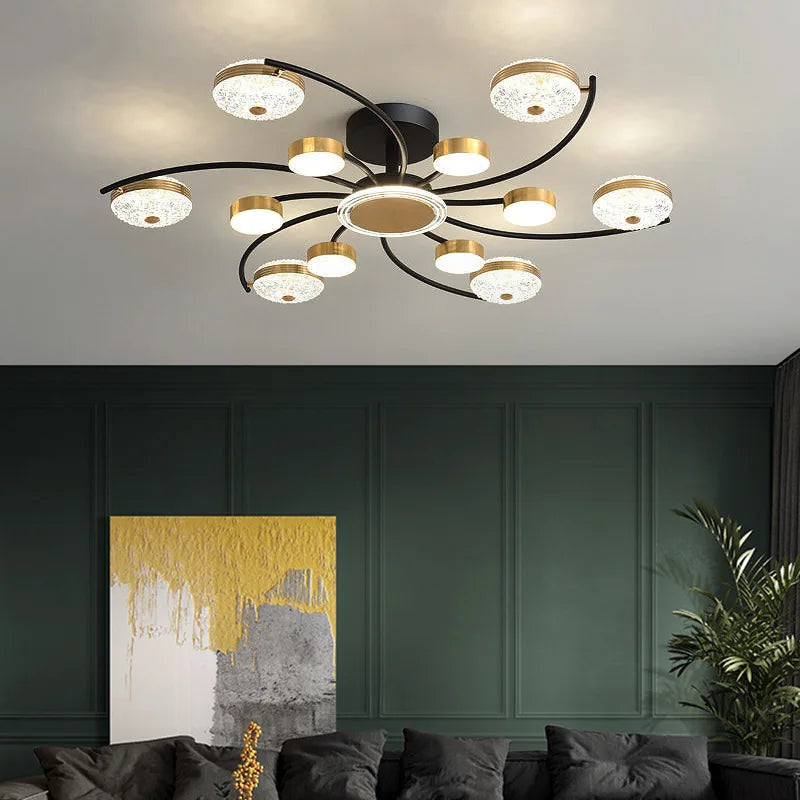 Luxury Crystal Ceiling Chandelier – Gold Finish
